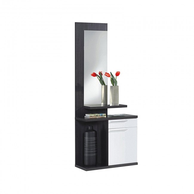 Mobile Ingresso Con Specchio.Mobile Ingresso Consolle Moderno 1 Anta Con Specchio Kendra Cm 61x29x186 H Bianco