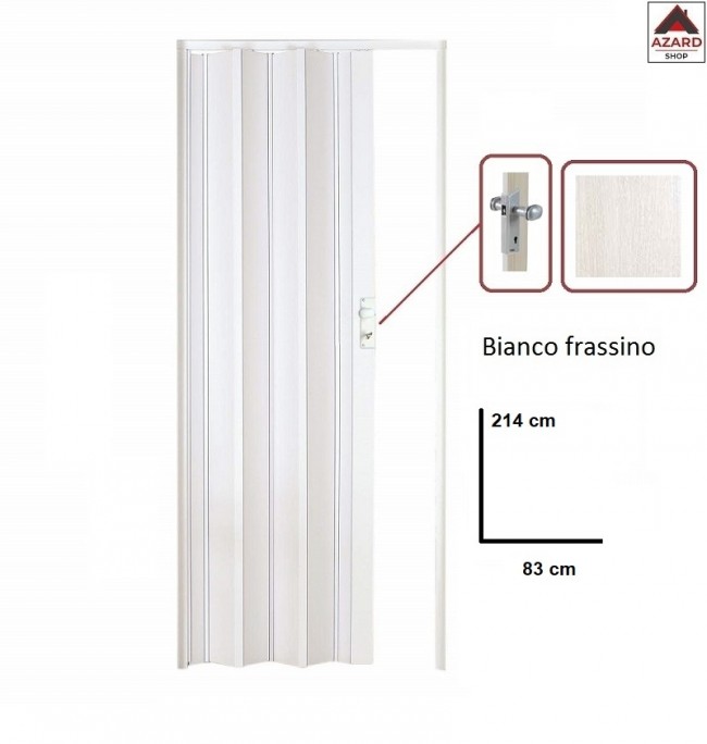 Porta a Soffietto da Interno 83x214 cm in PVC Caroline Palissandro Bianco  Orizzontale – acquista su Giordano Shop